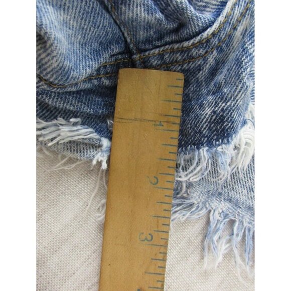PacSun Cutoff Jean Shorts Womens Size 28 Blue Denim Pockets Flat Front High Rise - Picture 10 of 10